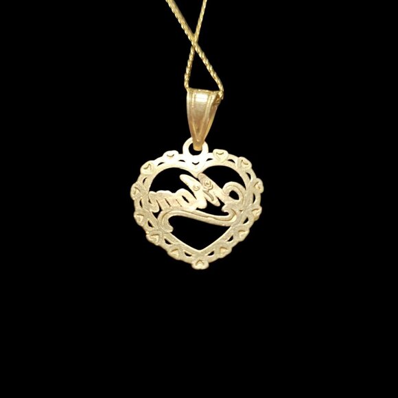 14k Gold Necklace 16” Chain w/Michael Anthony Mom 14K Pendant 2.4 Grams Total - Picture 2 of 11